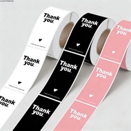 CLEIGHTEEN8H 100pcs/roll Thank You Sticker, Envelope Decoration Waterproof Sealing Sticker, Rectangu