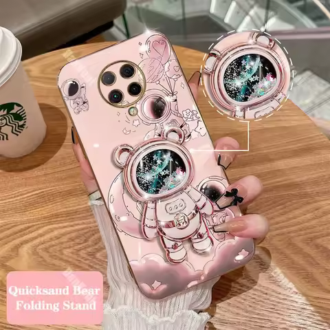 Handsome Bear Astronaut Phone Holder Case For Xiaomi Poco F2 Pro Thin Shatterproof Camera Protection
