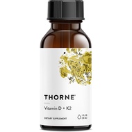 THORNE - Vitamin D + K2 Liquid with a Metered Dispenser - Vitamins D3 & K2 to port Healthy Bones & M