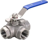 MAODOXIANG Valve 1/2" 3/4" 1" Stainless Steel 3 Way Ball Valve SS304 3pcs Thread Ball Valve (Specifi