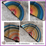 ♣ ✁ ❀ Rainbow Abaca Half Carpet - Handmade - Natural Material
