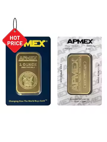 APMEX 1oz High Quality Gold Bar Non-Magnetic And Gold Plated Apmex Silver Bar Commemorative Coins Bu