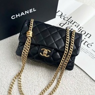 Chanel 黑金羊 金柱調節扣風琴CF鏈條可調節