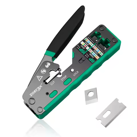 ZOERAX RJ45 CAT6 CAT5E Pass Through Crimp Tool Network Crimping Tool For Cat5 Cat5e Cat6 8P8C Connec