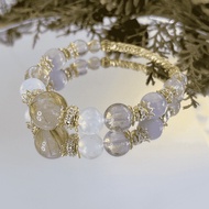 【OwniCrystos】Increase Wealth & Luck & Cash TOTO 4D Gold Rutilated Quartz Moon Stone kunzite Natural