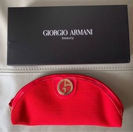 Giorgio Armani 紅色高貴半圓手提包/銀包