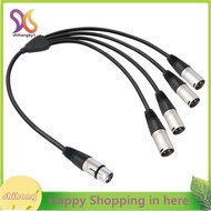Y Splitter 3Pin XLR 1 Female to 4 Male Audio Cable, 4 Way-1 XLR Single Input to Four Output Parallel