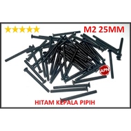 M2 25MM BLACK FLAT HEAD SCREW