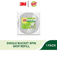 3M Scotch Brite T6 Single Bucket Compact Microfiber Spin Mop Refill, 1/Pack, Cleans, Kitchen, Home Office, Convenient
