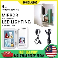 4L Mini Fridge with Makeup Mirror Cosmetic Refrigerator Food Cooler Mini Skincare Fridge Peti Ais