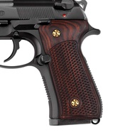 Wood Grips for Beretta 92/96 Full Size, 92 fs, m9, 92a1, 92 INOX, Gold Gun Grips Screws Included, Ch