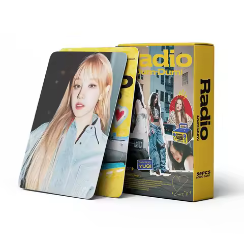 55Pcs/Set KPOP(G)I-DLE YUQI New Pattern Photo Song Yuqi Single Radio Album Support Lomo Card Postcar