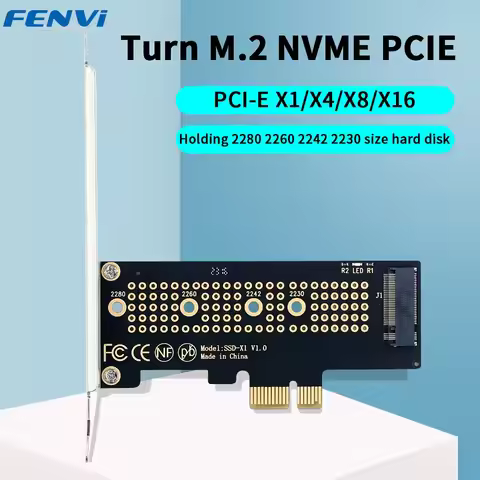 FENVI M.2 NVME to PCIe 4.0 Adapter With Aluminum SSD Heatsink 64Gbps M.2 SSD Gen4 PCIe 4.0 X1 X4 X8 