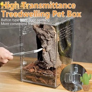 CYMX 1Pcs Reptile Feeding Box, Acrylic Breathable Ecological Desert Landscaping Box, Durable Anti-Es