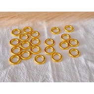 Sand Gold Plain Ring Running Gold-Covered Accessories 14k16k DIY Handmade Crystal