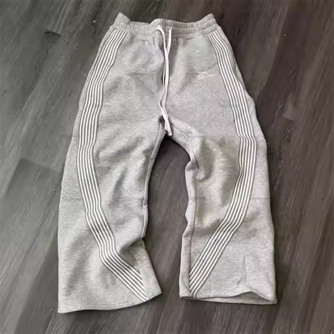 Y2k Gray Casual Pants Vintage Functional Tactical Men's Women's Premium Jogging Wide Leg Pants Draws