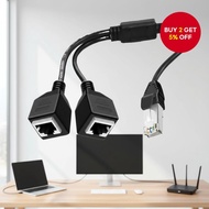 RJ45 1 to 2 Port LAN Ethernet Splitter Adapter, Compatible with Cat5, Cat5e, Cat6, Cat7 Networks  RJ