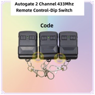 Autogate Door Wireless 2 Channel  Remote Control 433Mhz  DIP Switch  (Battery included)