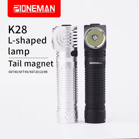 pioneman K28 Flashlight headlamp, L-shaped lamp Strong flashlight SFT40/SST20/219B