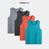INSIDEMEN Men's Tanktop, smooth, durable, sharp surface, beautiful melange effect ITL001AZ