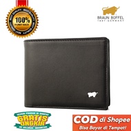 BRAUN BUFFEL Men's Wallet Made of Genuine Cowhide, 3D Model, Many Card Slots, Fireproof, Water Resis