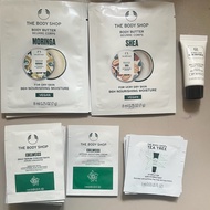 The Body Shop Samples Edelweiss serum tea tree hydrator smoothing cream uv protection light essence