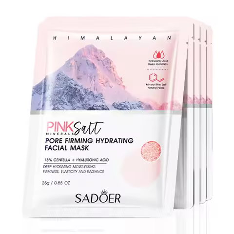 5pcs SADOER Himalayan Pink Salt Face Mask Moisturizing Brightening Firming Hydrating Facial Masks Fa