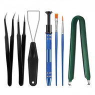 7Pieces Keyboard Lube Switch Puller Kit,Extractor Key Cap Puller Elbow Tweezers Pointed Tweezers Fla
