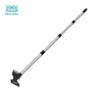 Gralara 6 Tine Garden Rake Hoe Heavy Duty 6 Tine Garden Hoe Screw-Fixed Connection Manual Weeding Ra