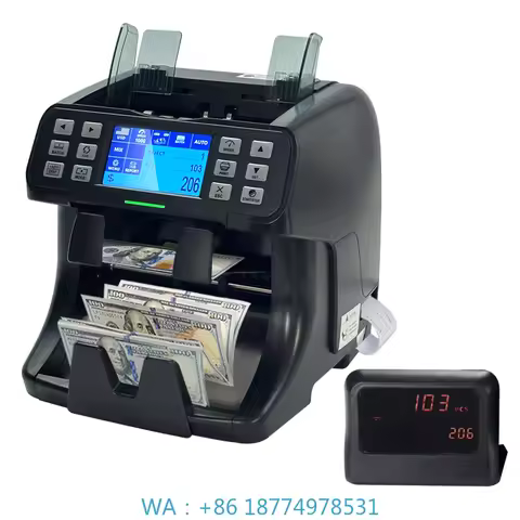 PKR IQD CFA XOF XAF Mixed Notes Bill Counting Machine Touch Panel Display 2 CIS Value Counter Money 