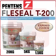 PENTENS FLESEAL T200 UV Resistant Elastomeric Waterproofing Coating 5KG / PENTENS T200 PRO FIBER