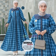 Gamis Wanita Gosha Dress Kotak - Kotak Orinaura