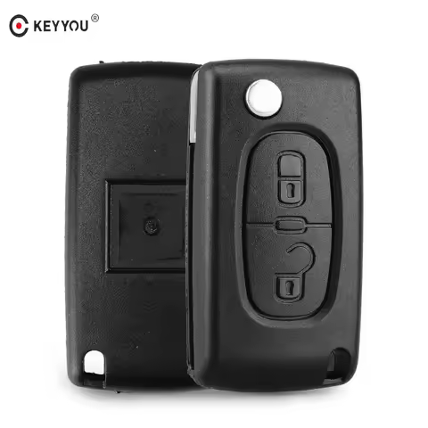 KEYYOU Replacement 2 Button Remote Flip Folding Key Fob Case Shell Blade For Citroen C2 C3 C4 C5 C6 