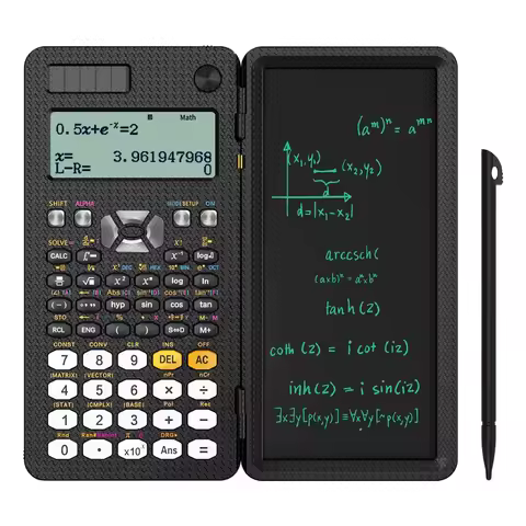 Solar Scientific Calculator with LCD Notepad 417 Functions Professional Portable Foldable Calculator