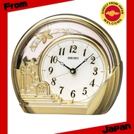 Seiko Clock PW428G, Gold Glossy Table Clock, Dimensions: 18.4 x 21.2 x 7.5 cm, Analog, Decorative Pe