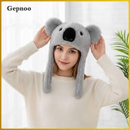Gepnoo Fuzzy Koala Earflap Hat Warm Koala Fuzzy Hat Soft Creature Character Cap Windproof Winter Hea