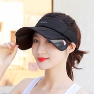 ฤดูร้อน Sun Visor หมวกผู้หญิงปรับหมวกกอล์ฟ Retractable Brim ที่ว่างเปล่า UV Protection Beach Shading เทนนิสกีฬา Travel Hat