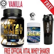 Vital Whey (Vanilla) Halal 1kg/2.2lbs Whey Isolate With 24g Protein 33 Servings + Pharmanutri 100% C