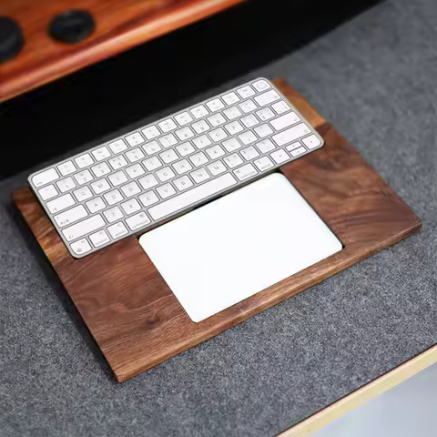 Walnut Wood Trackpad & Keyboard Stand 2-in-1 Trackpad Base Wrist Rest Cushion Support Versatile Orga