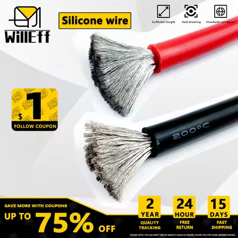 Black Red Silicone Cable Super Soft Electrical wires 3/0AWG 2/0AWG 1AWG 2AWG 4AWG 6AWG 8AWG 10AWG 11