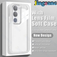 Jingsanc [Có Tấm dán bảo vệ ống kính] Ốp trong suốt cho Vivo y19s/Vivo y19s Pro Ốp Ốp lưng Silicone 