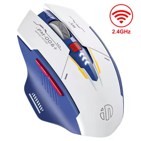Mecha Edition 2.4G Wireless Mouse Silent Rechargeable Mouse Type-C LED Light Mouse For Computer PC L
