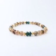 青璇龍影 龍鱗藍晶 藍水翡翠 DIY手鏈 茶水晶 綠水晶 共生藍晶石