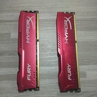 Kingston HyperX Fury Red 8GB DDR3 1600 MHz DIMM PC Desktop Ram CL10 HX316C10F/8 [USED]