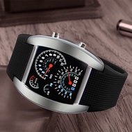 Creative LED Electronic Fan-Shaped Dashboard Racing Aviation Watch Unique Fashion Trend Alloy Watch 