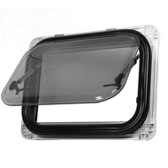 550x400mm RV Push Out Window Rounded Acrylic Glass Double Layer UV Proof with Insect Net Privacy Cur