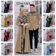 Gamis Batik Kombinasi Polos 2022 Modern Couple Baju Muslim