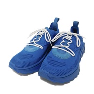 Salvatore Ferragamo NIMA KNIT 低TOP新款 Logo 壓花網眼運動鞋，6 碼，鯊魚皮鞋底，24.5 厘米，Gancini 面料，藍色，021285