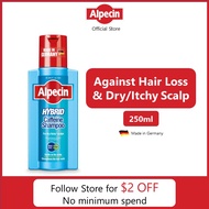 Alpecin Hybrid Caffeine Shampoo (250 ml) - For sensitive, itchy or dry scalps / Strengthens hair growth and reduces hair loss, for men