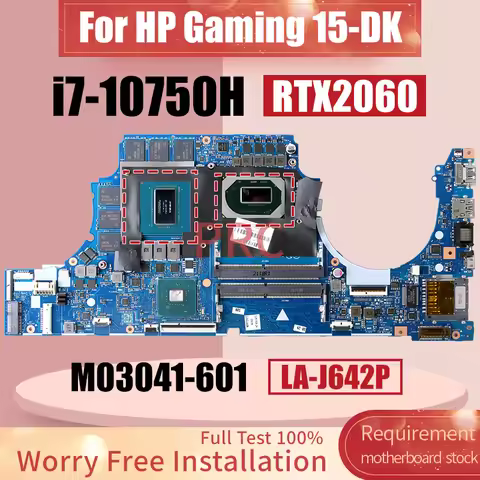 LA-J642P For HP Gaming 15-DK Laptop Motherboard SRH8Q i7-10750H RTX2060 N18E-G0-A1 M03041-601 Notebo